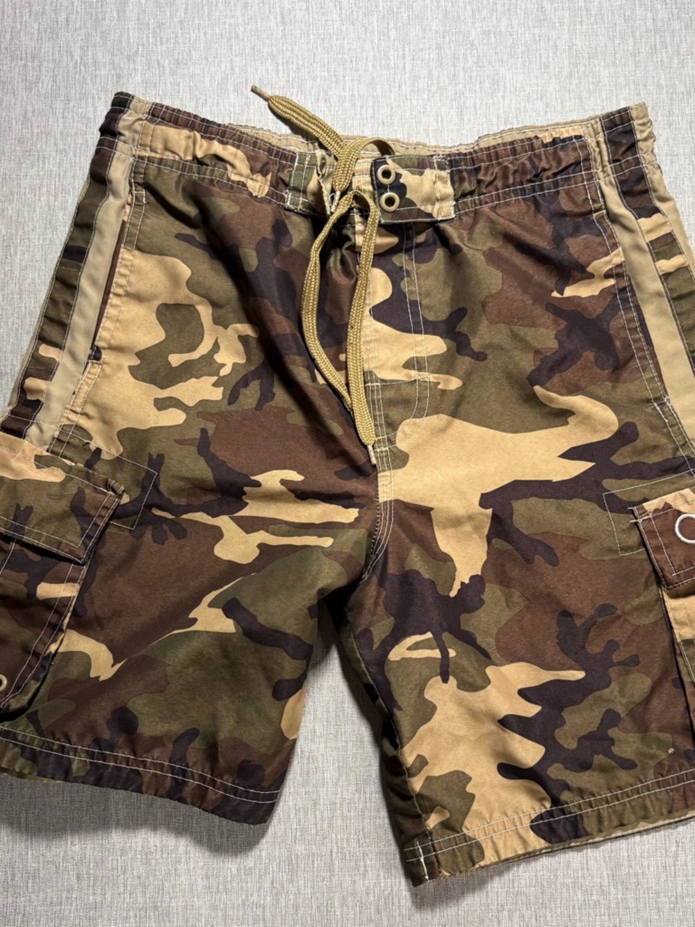 OP Kids Camo Swim Trunks in Brown and Tan